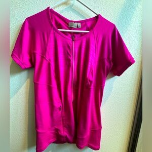 Athletic short-sleeve swim/sun cover-up shirt